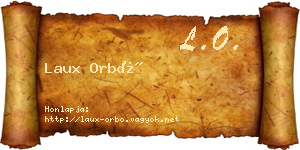 Laux Orbó névjegykártya